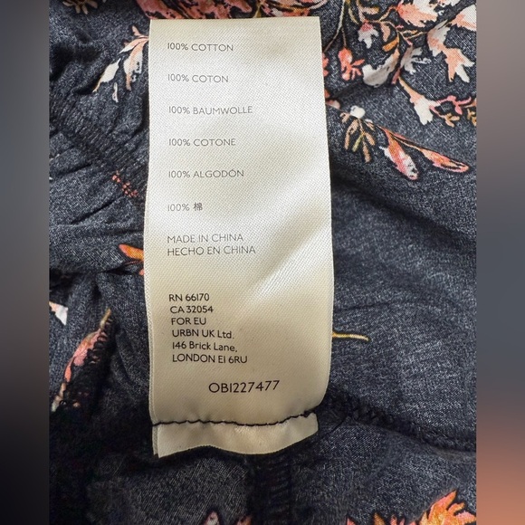 FREE PEOPLE MANDY FLORAL PRINTED RUCHED PEPLUM COTTON TIE FRONT BLOUSE SIZE: M - Picture 10 of 10